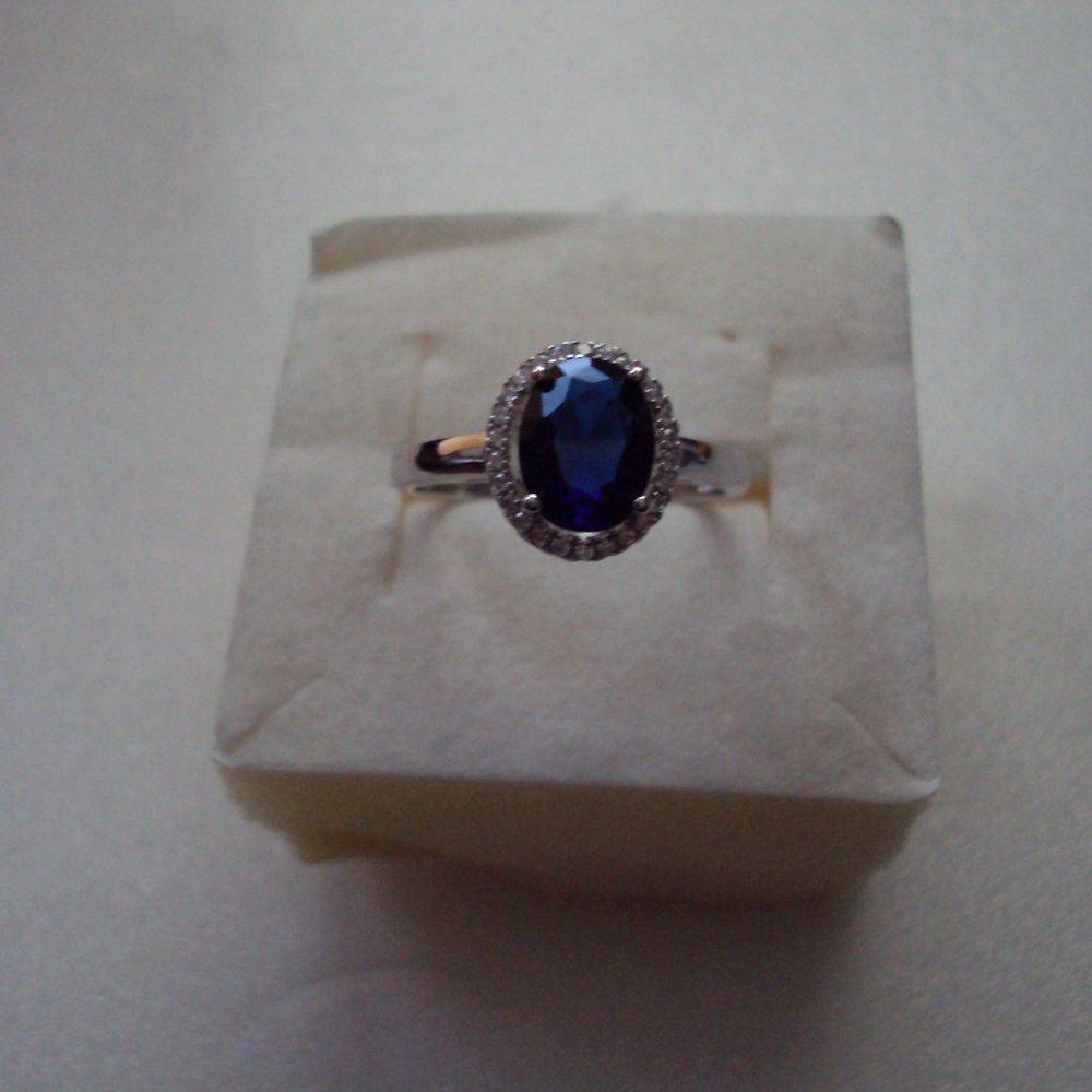New blue SS ring size 7 OR 8 DAD489 FINAL MARKDOWN